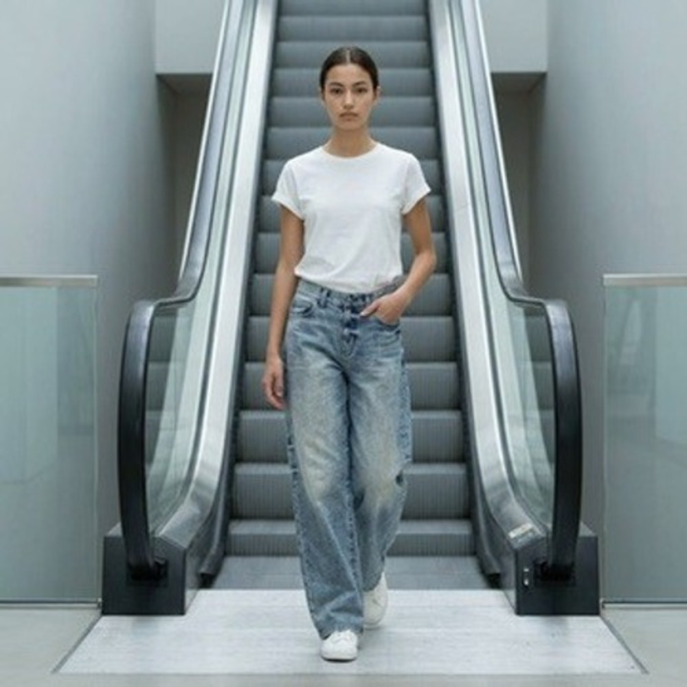 Rare DNM Edit Extreme Baggy Jeans Women 28x30 Light Blue Wide Leg Vintage Wash